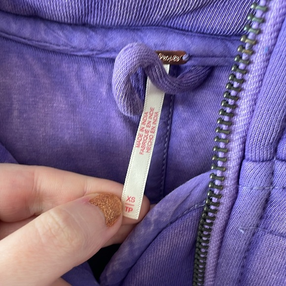 Free People quilted dolman in moonberry - Picture 7 of 9